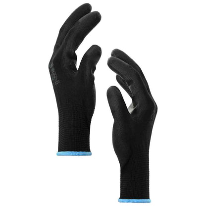 Work Gloves 12 pcs Black 9 / L Polyester
