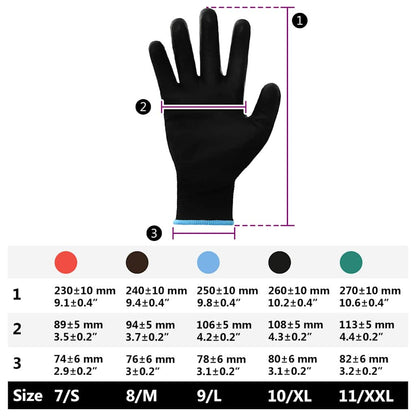 Work Gloves 24 pcs Black 9 / L Polyester