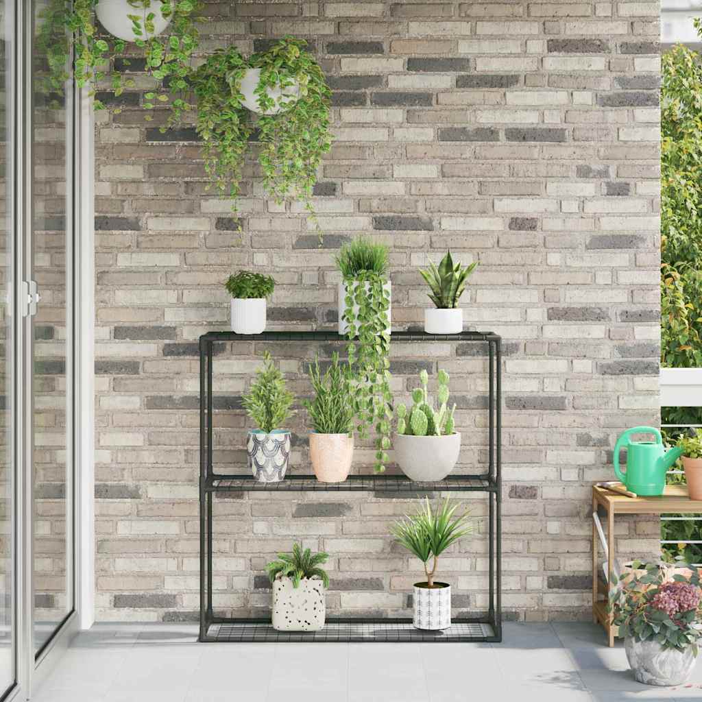 3-Tier Plant Stand Black 100 x 32 x 102 cm Steel
