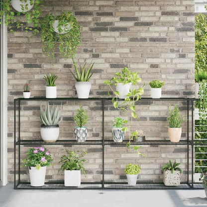 3-Tier Plant Stand Black 400 x 32 x 104 cm Steel