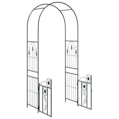 Garden Arch with Lock Black 102 x 50 x 218 cm