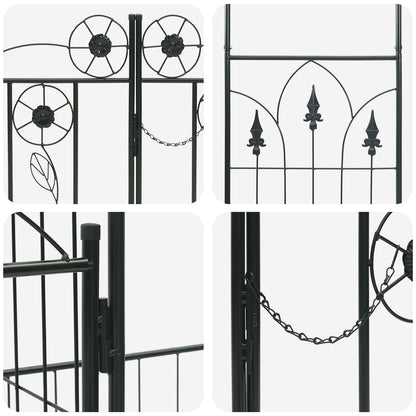 Garden Arch with Lock Black 203 x 50 x 218 cm