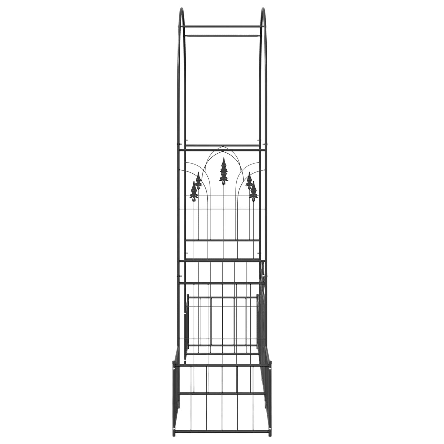 Garden Arch with Lock Black 203 x 50 x 218 cm