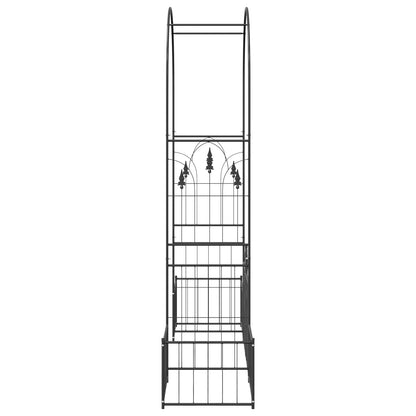 Garden Arch with Lock Black 203 x 50 x 218 cm