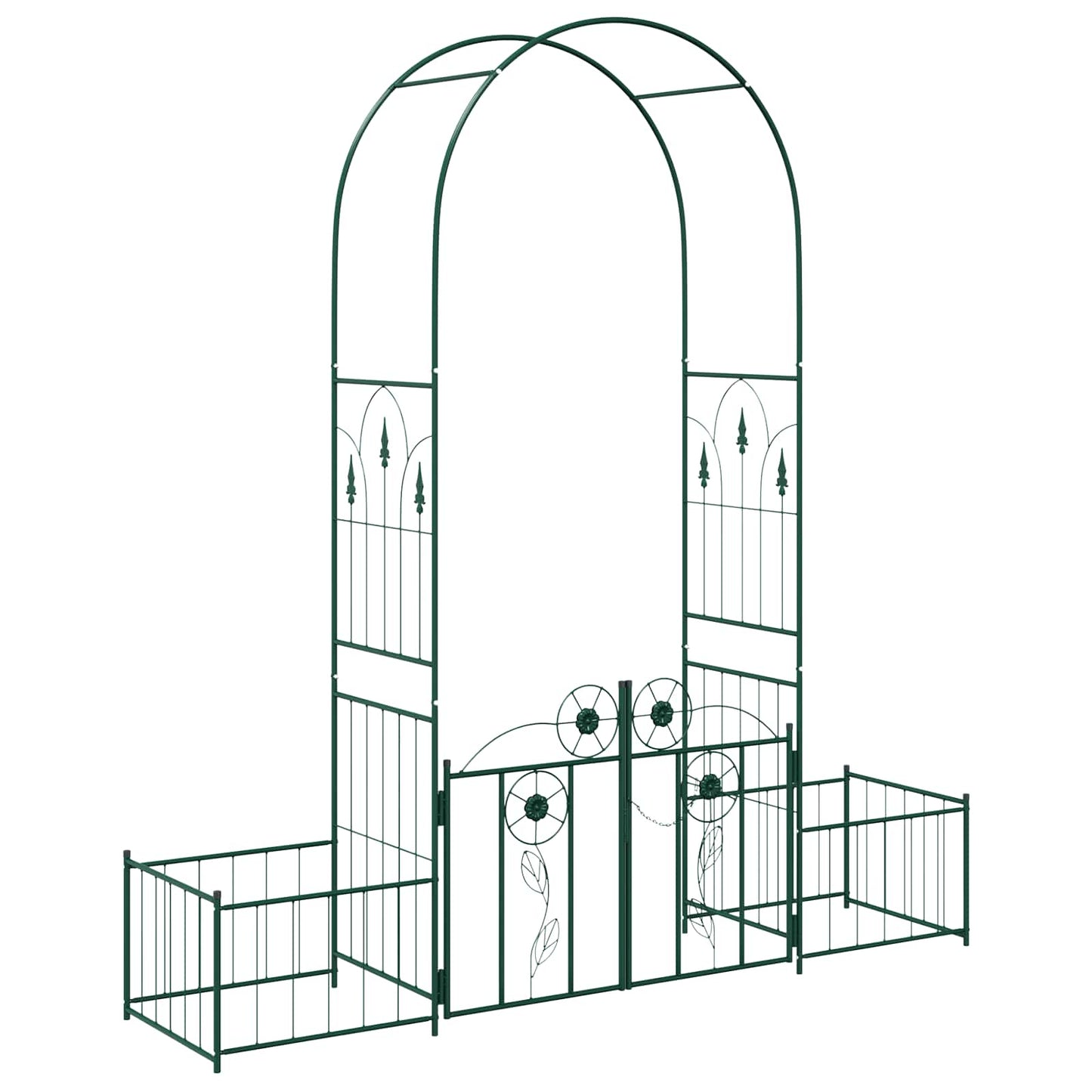 Garden Arch with Lock Green 203 x 50 x 218 cm
