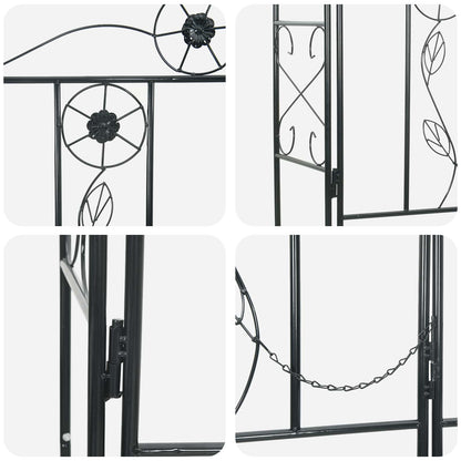 Garden Arch Plain Black 115 x 37 x 226 cm