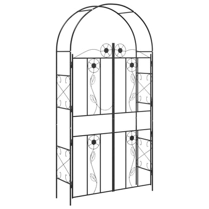 Garden Arch Plain Black 115 x 37 x 226 cm