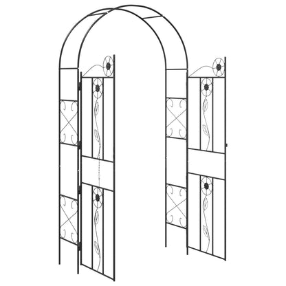 Garden Arch Plain Black 115 x 37 x 226 cm