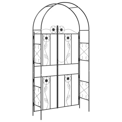 Garden Arch Plain Black 115 x 37 x 226 cm