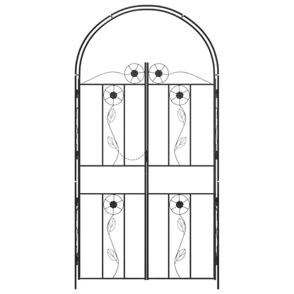Garden Arch Plain Black 115 x 37 x 226 cm