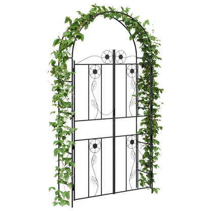 Garden Arch Plain Black 115 x 37 x 226 cm