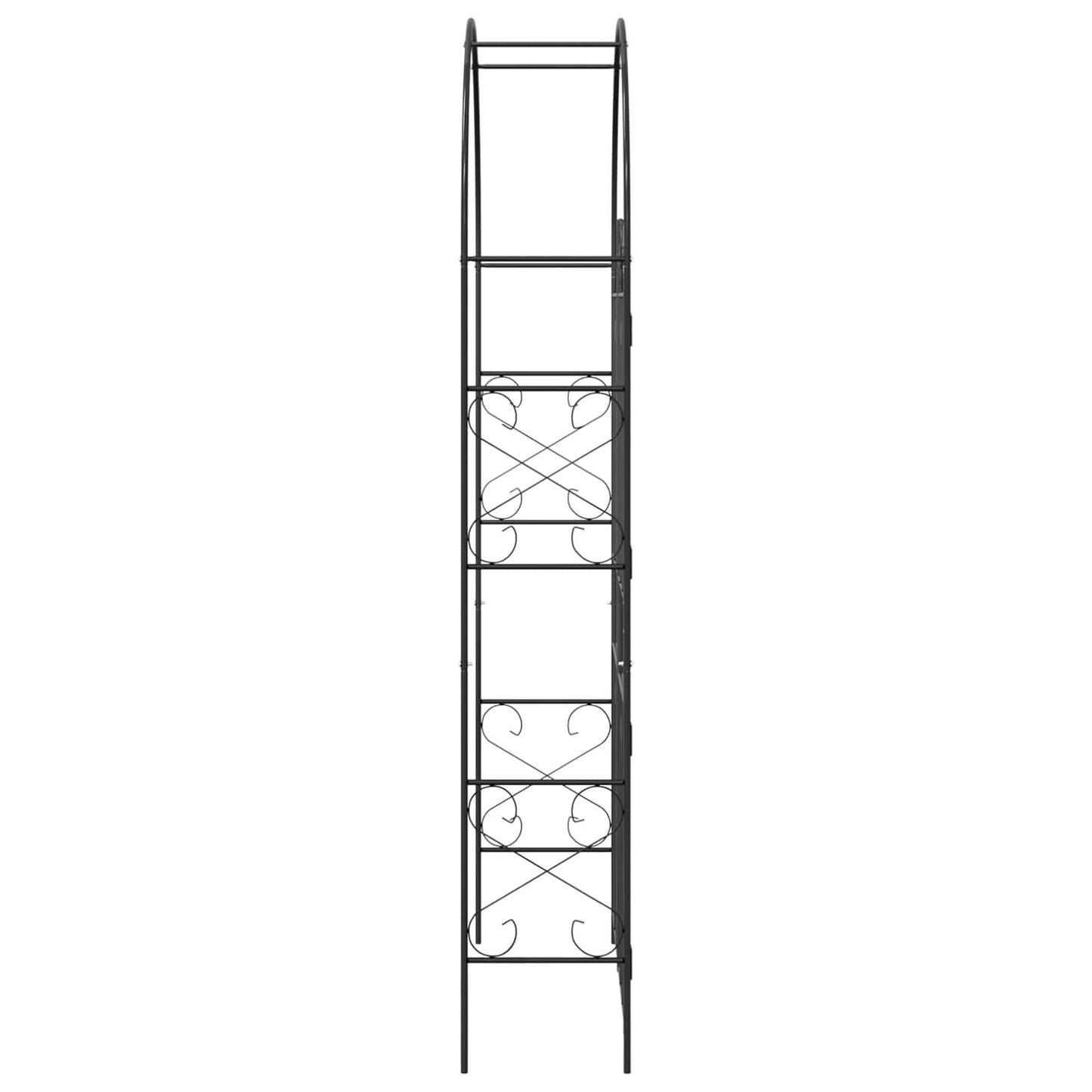 Garden Arch Plain Black 115 x 37 x 226 cm