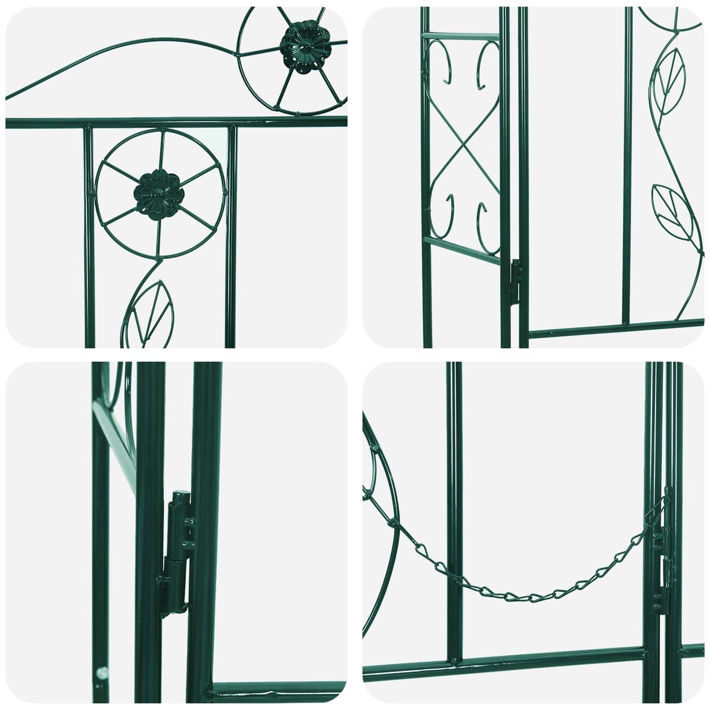 Garden Arch Plain Green 115 x 37 x 226 cm