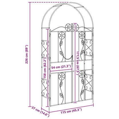 Garden Arch Plain Green 115 x 37 x 226 cm
