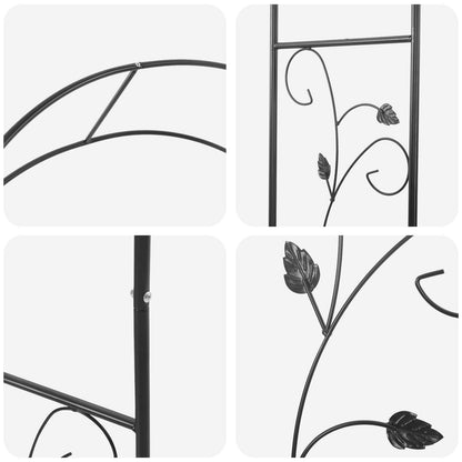Garden Arch Floral Black 115 x 37 x 231 cm