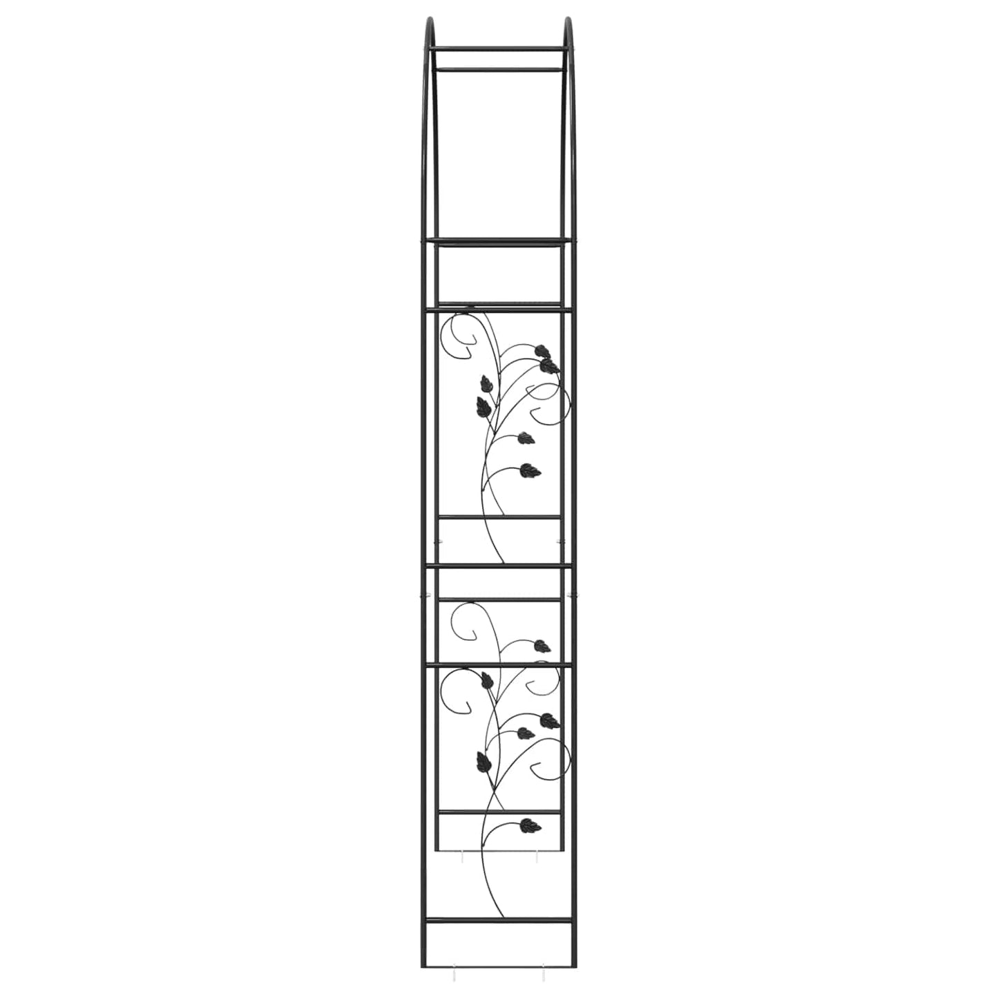 Garden Arch Floral Black 115 x 37 x 231 cm