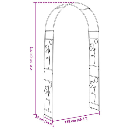 Garden Arch Floral Green 115 x 37 x 231 cm