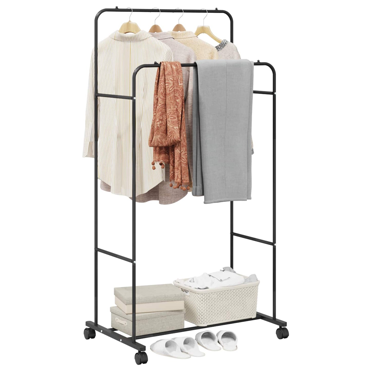 Clothes Rack Plain Black 80 x 53 x 156 cm