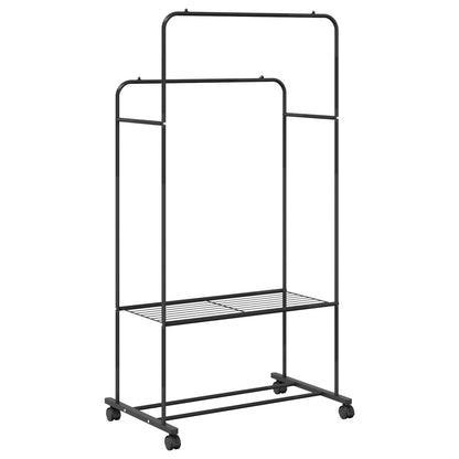 Clothes Rack with Shelf with Wheel Black 80 x 53 x 156 cm