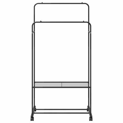 Clothes Rack with Shelf with Wheel Black 80 x 53 x 156 cm