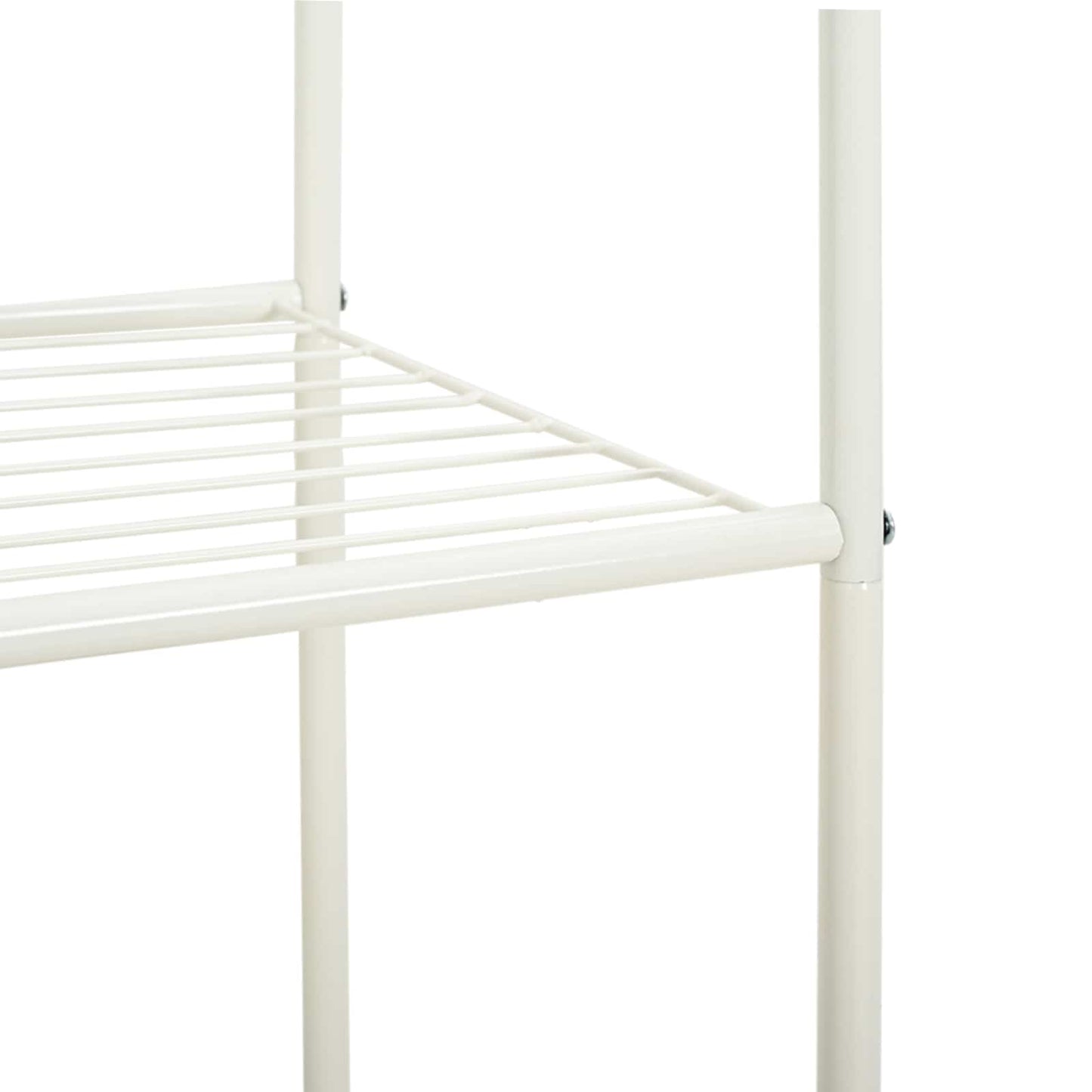 Clothes Rack with Shelf with Wheel White 80 x 53 x 156 cm