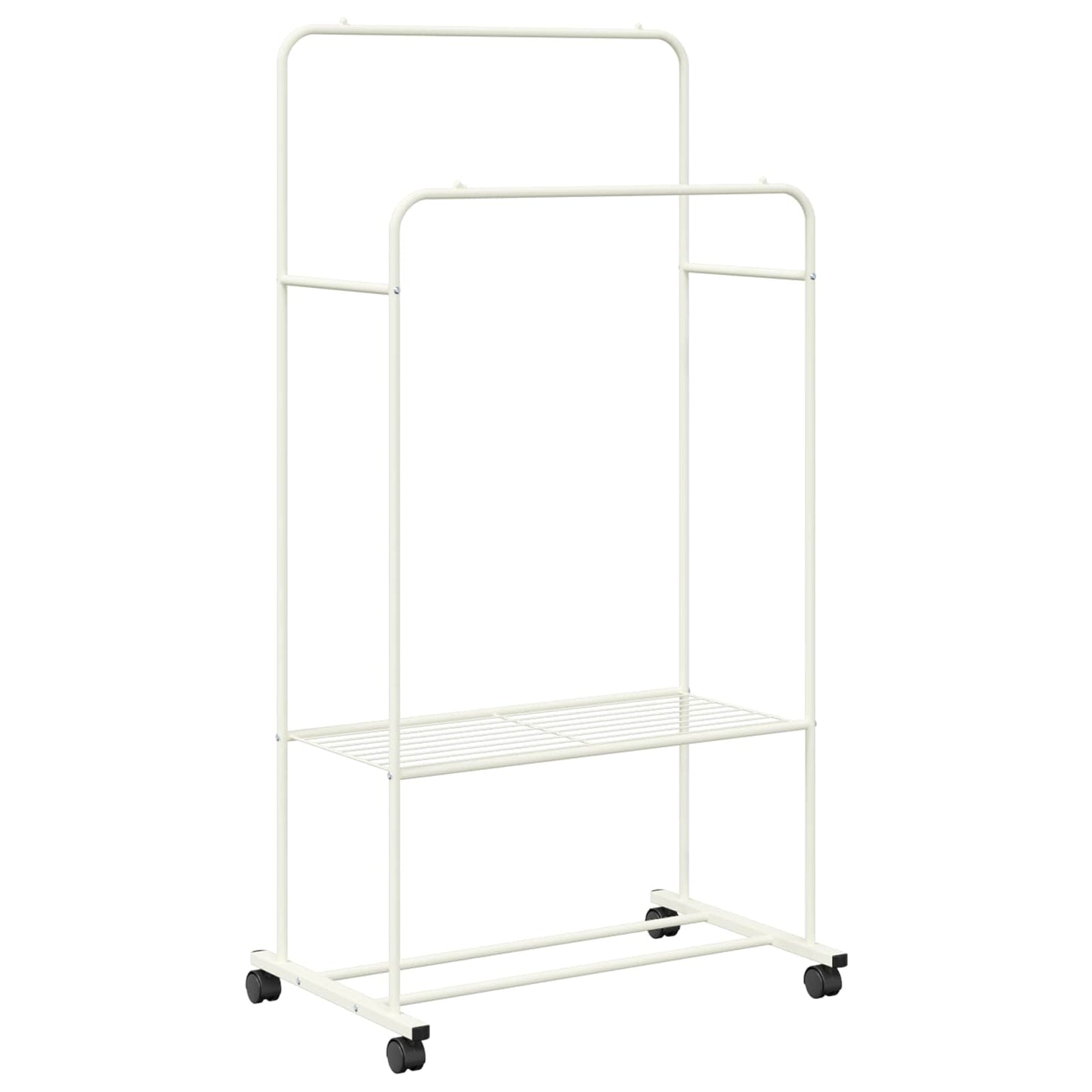Clothes Rack with Shelf with Wheel White 80 x 53 x 156 cm