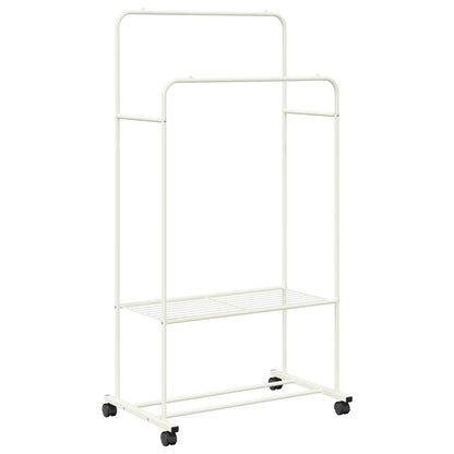 Clothes Rack with Shelf with Wheel White 80 x 53 x 156 cm