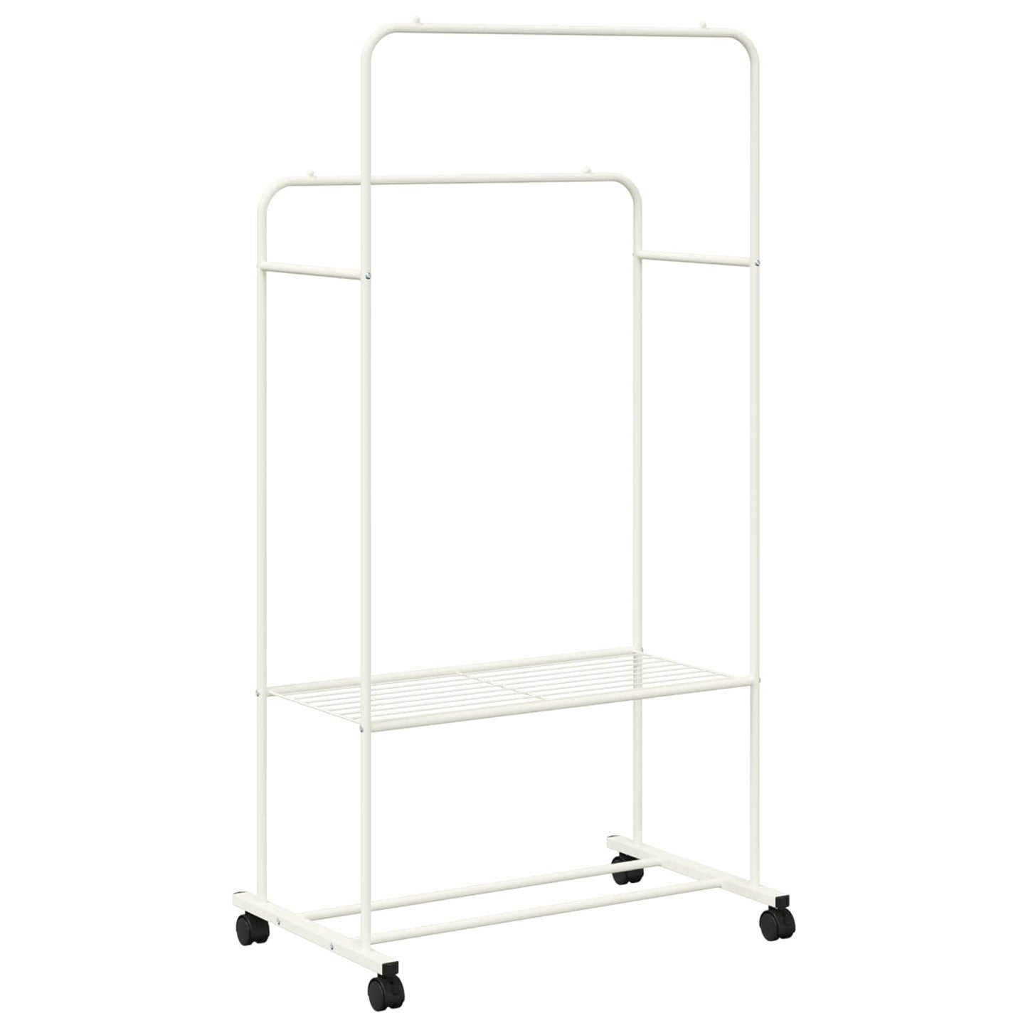 Clothes Rack with Shelf with Wheel White 80 x 53 x 156 cm