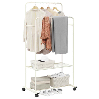 Clothes Rack with Shelf with Wheel White 80 x 53 x 156 cm