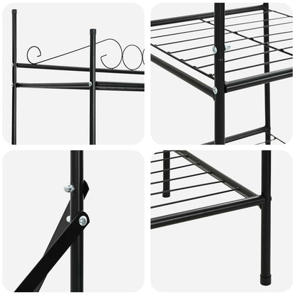 Open Wardrobe with Shelf Black 104.5 x 45 x 172 cm Steel
