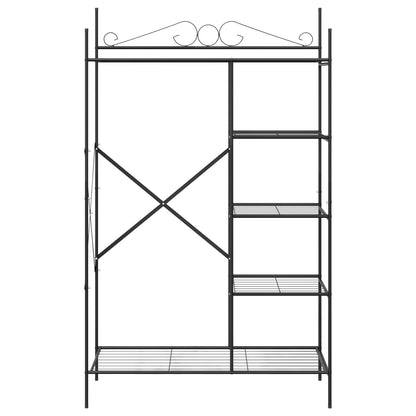 Open Wardrobe with Shelf Black 104.5 x 45 x 172 cm Steel