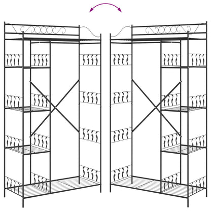 Open Wardrobe with Shelf Black 101 x 43 x 188 cm Steel