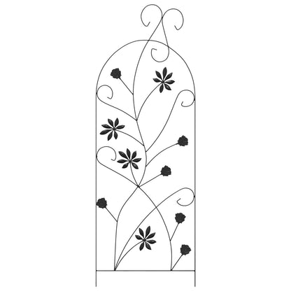 Garden Fence with Lock 3 pcs Black 112 x 39.5 cm Steel