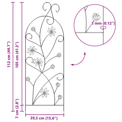 Garden Fence with Lock 3 pcs Black 112 x 39.5 cm Steel