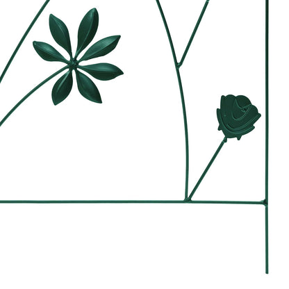 Garden Fence 3 pcs Green 112 x 39.5 cm Steel