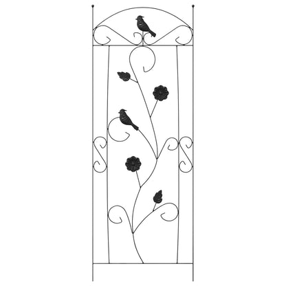 Garden Fence 3 pcs Black 110 x 40 cm Steel