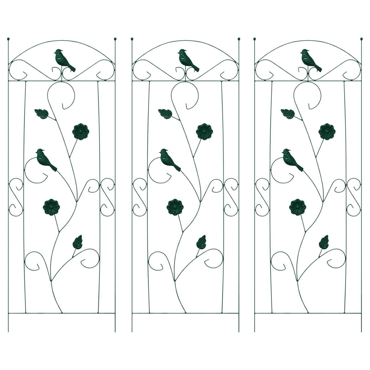 Garden Fence 3 pcs Green 110 x 40 cm Steel
