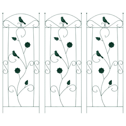 Garden Fence 3 pcs Green 110 x 40 cm Steel