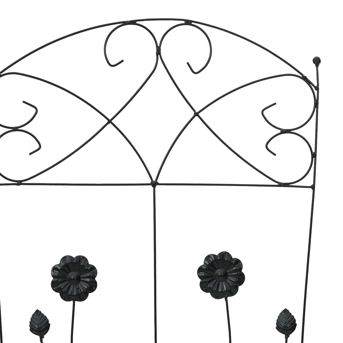 Garden Fence 3 pcs Black 110.5 x 42.5 cm Steel