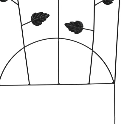 Garden Fence 3 pcs Black 110.5 x 42.5 cm Steel
