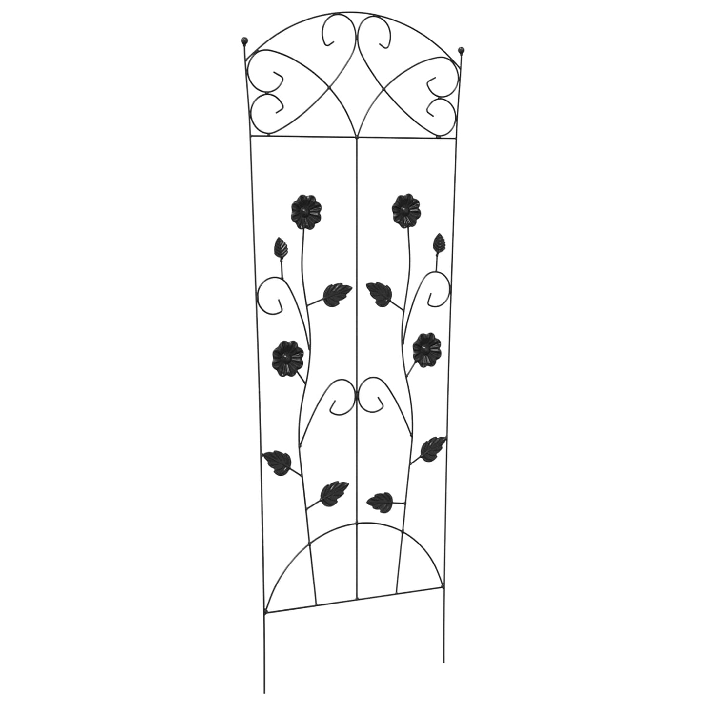 Garden Fence 3 pcs Black 110.5 x 42.5 cm Steel