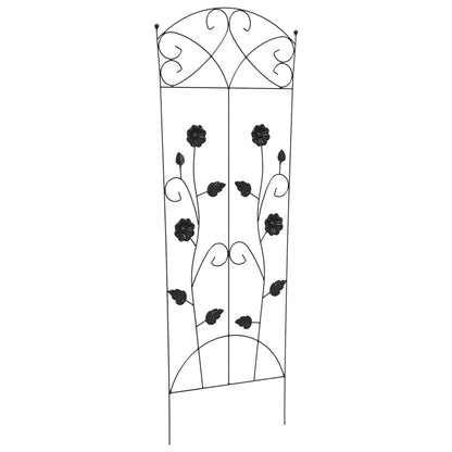 Garden Fence 3 pcs Black 110.5 x 42.5 cm Steel