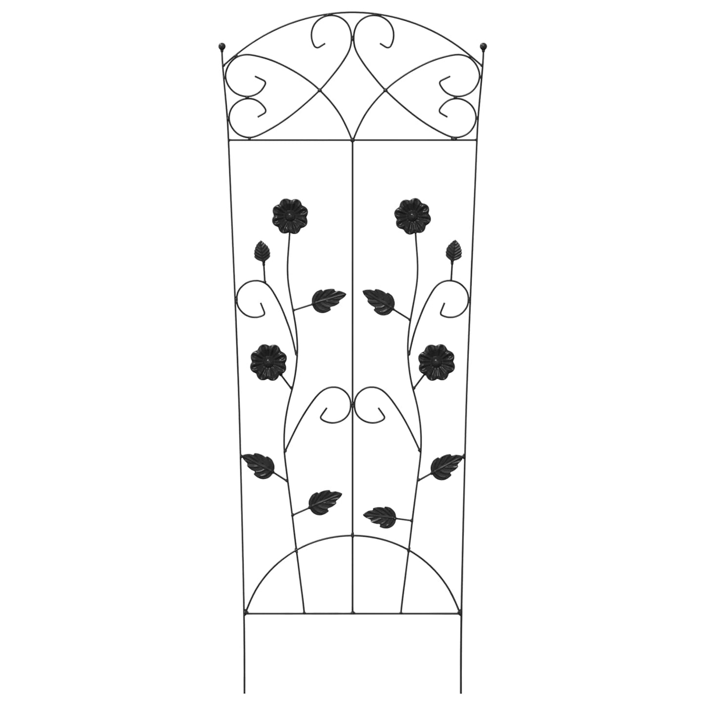Garden Fence 3 pcs Black 110.5 x 42.5 cm Steel