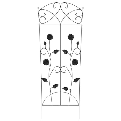 Garden Fence 3 pcs Black 110.5 x 42.5 cm Steel