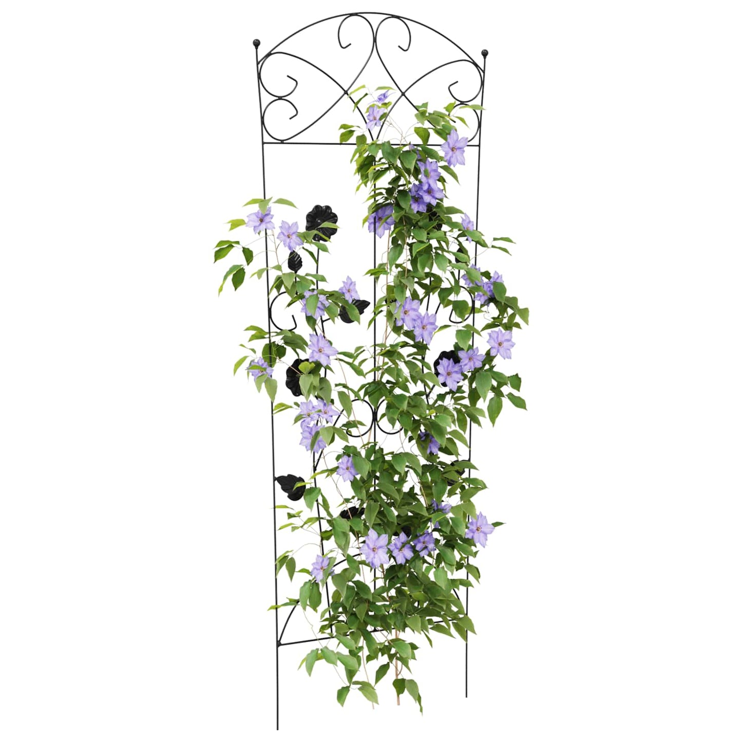 Garden Fence 3 pcs Black 110.5 x 42.5 cm Steel