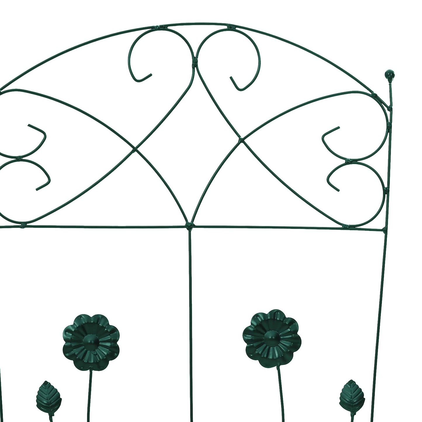 Garden Fence 3 pcs Green 110.5 x 42.5 cm Steel