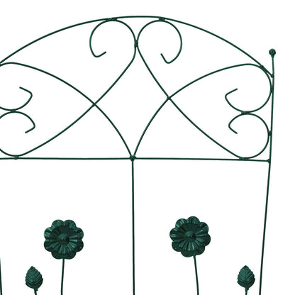 Garden Fence 3 pcs Green 110.5 x 42.5 cm Steel