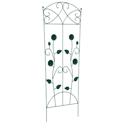 Garden Fence 3 pcs Green 110.5 x 42.5 cm Steel