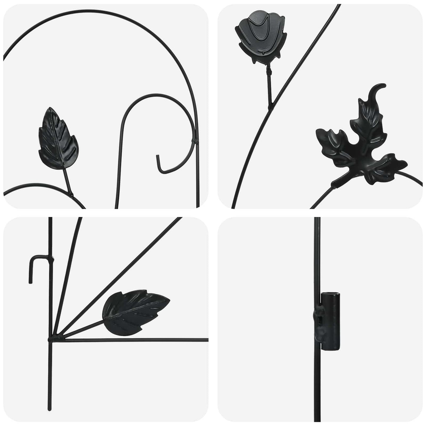Garden Fence 5 pcs Black Steel