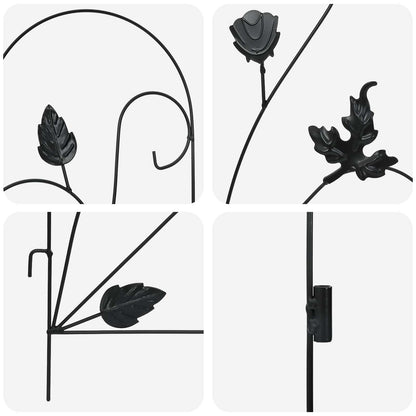 Garden Fence 5 pcs Black Steel